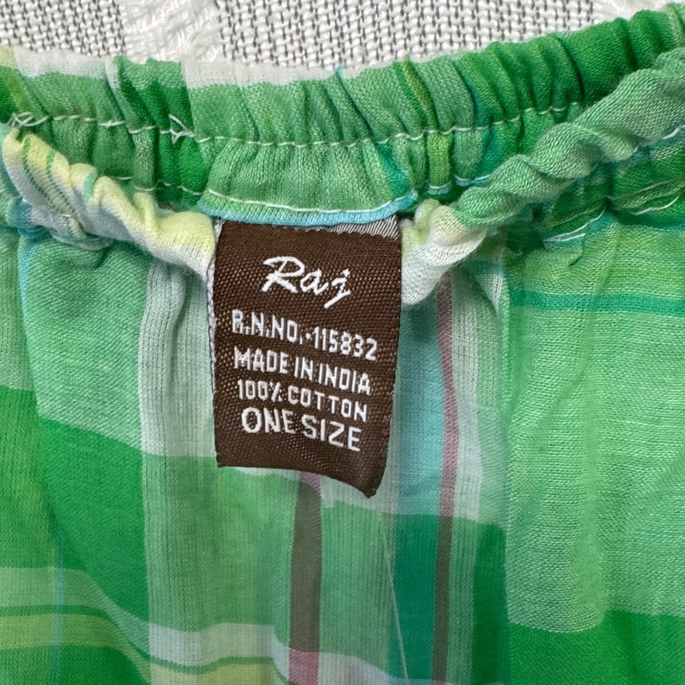 NWT Raj Green Plaid A-Line Skirt with Floral Embroidery One Size Fits‎ Most - Picture 2 of 9